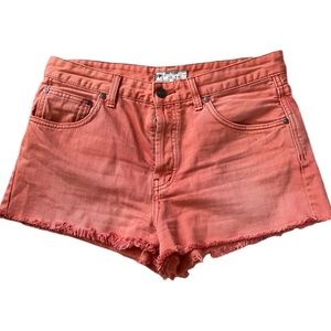 Free People Uptown Coral High-Rise Jean Sh…